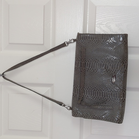 Perlina Leather Snakeskin Envelope Shoulder Bag Clutch - Picture 6 of 12
